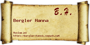 Bergler Hanna névjegykártya